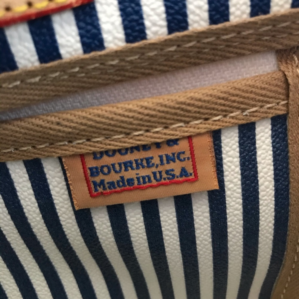 Dooney & Bourke Blue and White Stripe Purse Bag - Picture 7 of 12